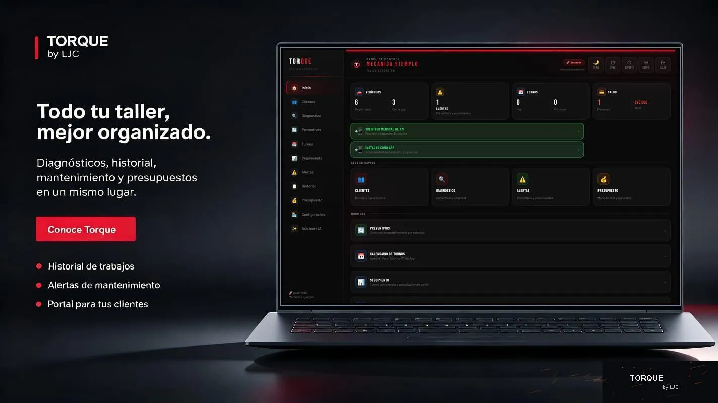 Torque en la notebook del taller